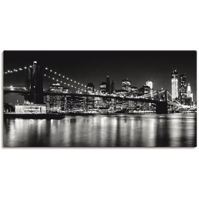 Wandbild ARTLAND "Nächtliche Skyline Manhattan I", schwarz (farbe bild(er): schwarz), B:100cm H:50cm, Bilder, als Alubild, Outdoorbild, Leinwandbild, Poster, Wandaufkleber Image