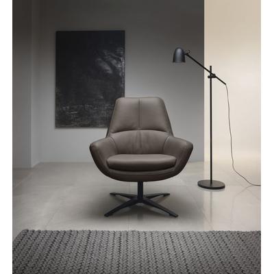 Drehsessel BETYPE "Be Organic Standard Back, Loungesessel", grau (ash), B:81cm H:92cm T:83cm, 100% Echtleder, Sessel, in elegantem Design mit Drehfunktion Image