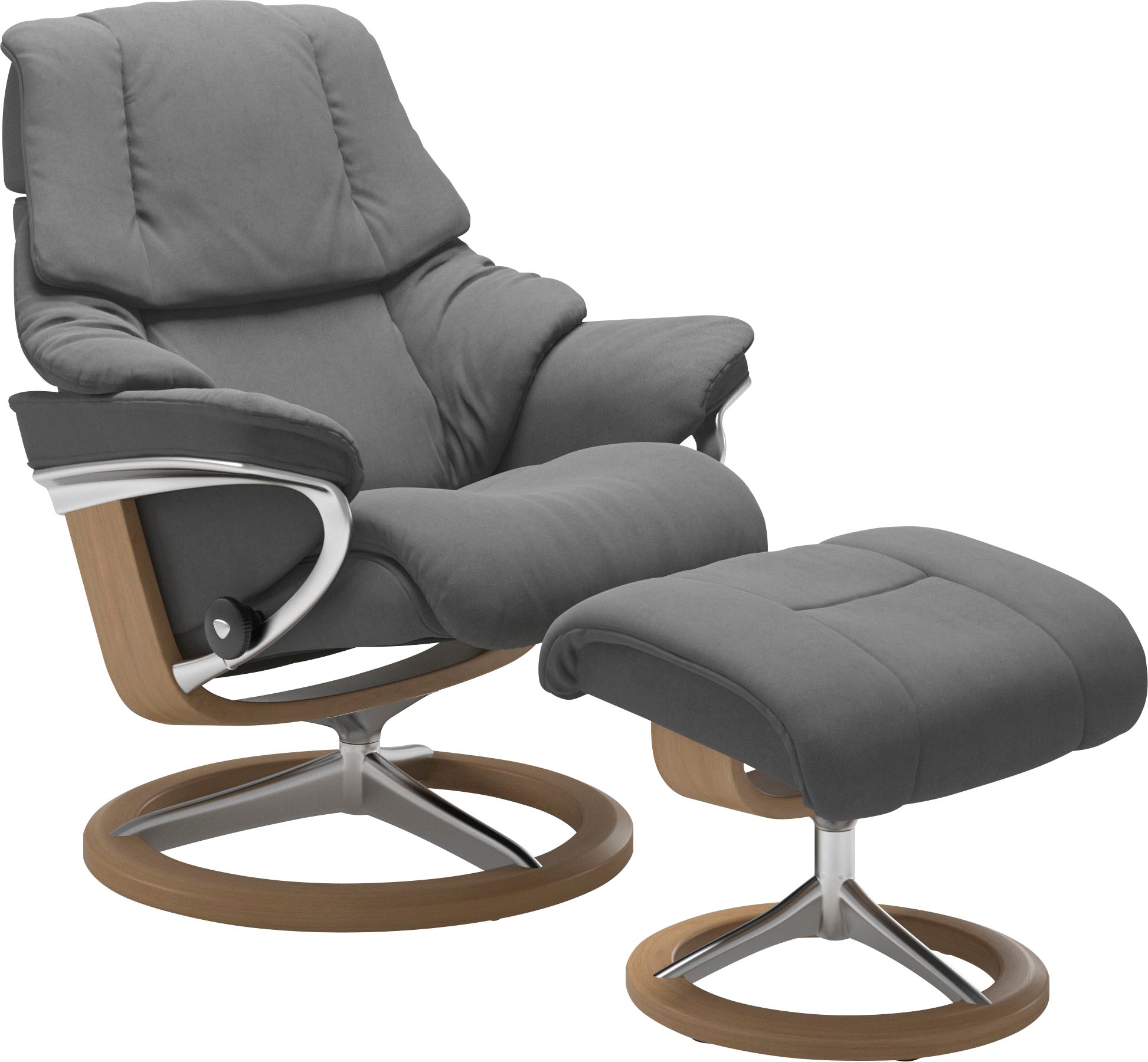 Relaxsessel STRESSLESS "Reno", grau (dunkelgrau dinamica), B:92cm H:100cm T:80cm, Leder BATICK: BATICK ist ein leicht korrigiertes, durchgefärbtes und genarbtes Möbelleder, bei dem die meisten Unebenheiten und Spuren in der Regel entfernt...