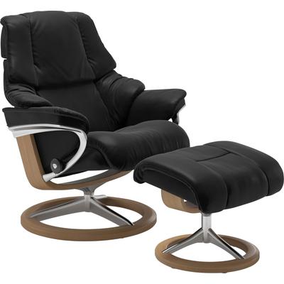 Relaxsessel STRESSLESS "Reno", schwarz (schwarz batick), B:92cm H:100cm T:80cm, Leder BATICK: BATICK ist ein leicht korrigiertes, durchgefärbtes und genarbtes Möbelleder, bei dem die meisten Unebenheiten und Spuren in der Regel entfernt wurden.,... Image