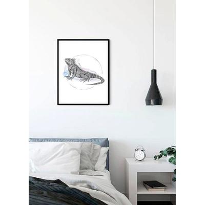 Bild KOMAR "Iguana Watercolor", bunt (farbe bild(er): bunt), B:40cm H:50cm, Papier, Holz, Bilder, Wandbild zur Dekoration - ohne Rahmen Image