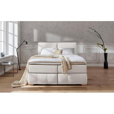 Boxspringbett "Wehma", beige (natur), B:170cm L:213cm, Struktur fein (100% Polyester), GUIDO MARIA KRETSCHMER HOME & LIVING, Komplettbetten, Boxspringbett, inkl. Topper in 3 verschiedenen Matratzen, auch in Samtstoff Image