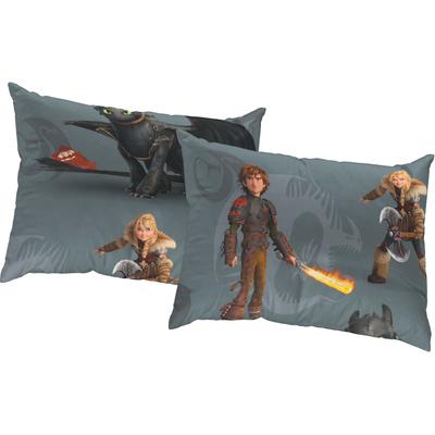 Dekokissen WIRTH "Dragons" Gr. 2, grau (grau, gemustert), B:50cm L:50cm, Polyester, Dekokissen_Sitzkissen_Kissenhüllen, Universal Pictures, Kissenhülle ohne Füllung, 2 Stück Image