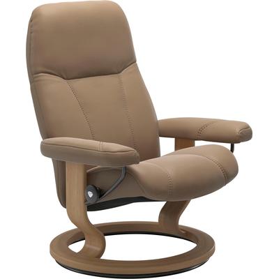 Relaxsessel STRESSLESS "Consul", braun (almond paloma), B:76cm H:100cm T:71cm, Leder BATICK: BATICK ist ein leicht korrigiertes, durchgefärbtes und genarbtes Möbelleder, bei dem die meisten Unebenheiten und Spuren in der Regel entfernt wurden.,... Image