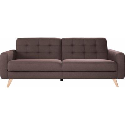 3-Sitzer EXXPO - SOFA FASHION "Nappa, kompakt und komfortabel, bequem, zeitloses Design, L-Form", braun (coffee), B:222cm H:87cm T:78cm, Struktur ( 100% Polyester), Sofas, tolle Detailverarbeitung, mit Bettfunktion und Bettkasten Image