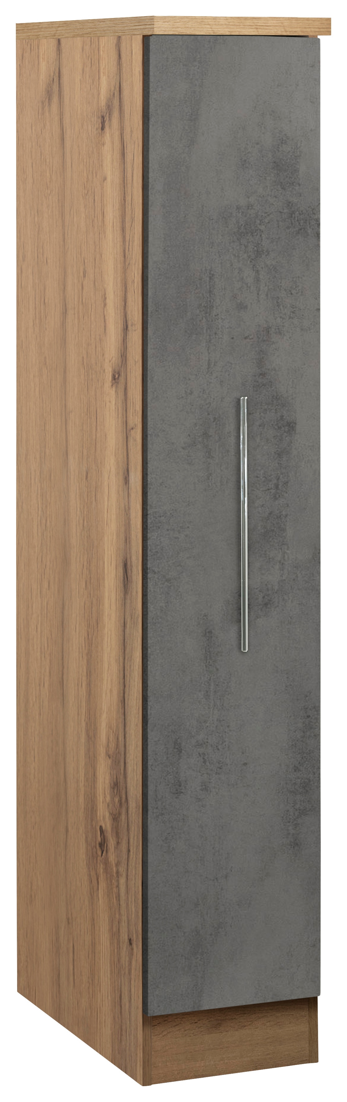 Apothekerschrank KOCHSTATION "KS-Samos", grau (beton oxid, wotaneichefarben), B:30cm H:165cm T:60cm, Schränke, Apothekerschrank, mit 3 Ablagen