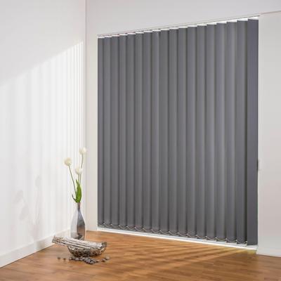 Lamellenvorhang LIEDECO "Lamellenvorhang Vertikalanlage Verdunkelung - 89 mm Lamelle" Gr. 9, grau (dunkelgrau, weiß), B:120cm H:250cm, Jalousien, Kürzbare Vertikalanlage Verdunkelung Image