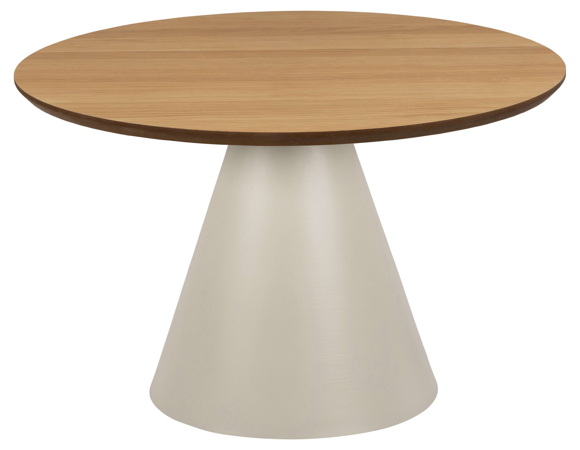 Couchtisch ACTONA GROUP "Soli", grau (hellgrau, hellgrau, natur), B:65cm H:43cm T:65cm, Tische, Couchtisch Holz-Couchtische Runde Couchtische, Rund Couchtisch, Tischplatte matt Eiche, Säule Gestell grau, Ø65x43cm