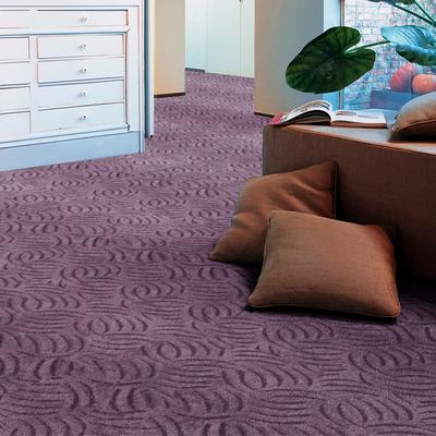 Teppichboden ANDIAMO "Emmy, Strukturschlinge, Made in Belgium", lila (aubergine), B:400cm H:9mm L:300cm, Polyamid, Teppiche, gemustert, Breite 400 cm, Hoch-Tief Effekt, pflegeleicht, Wohnzimmer Image