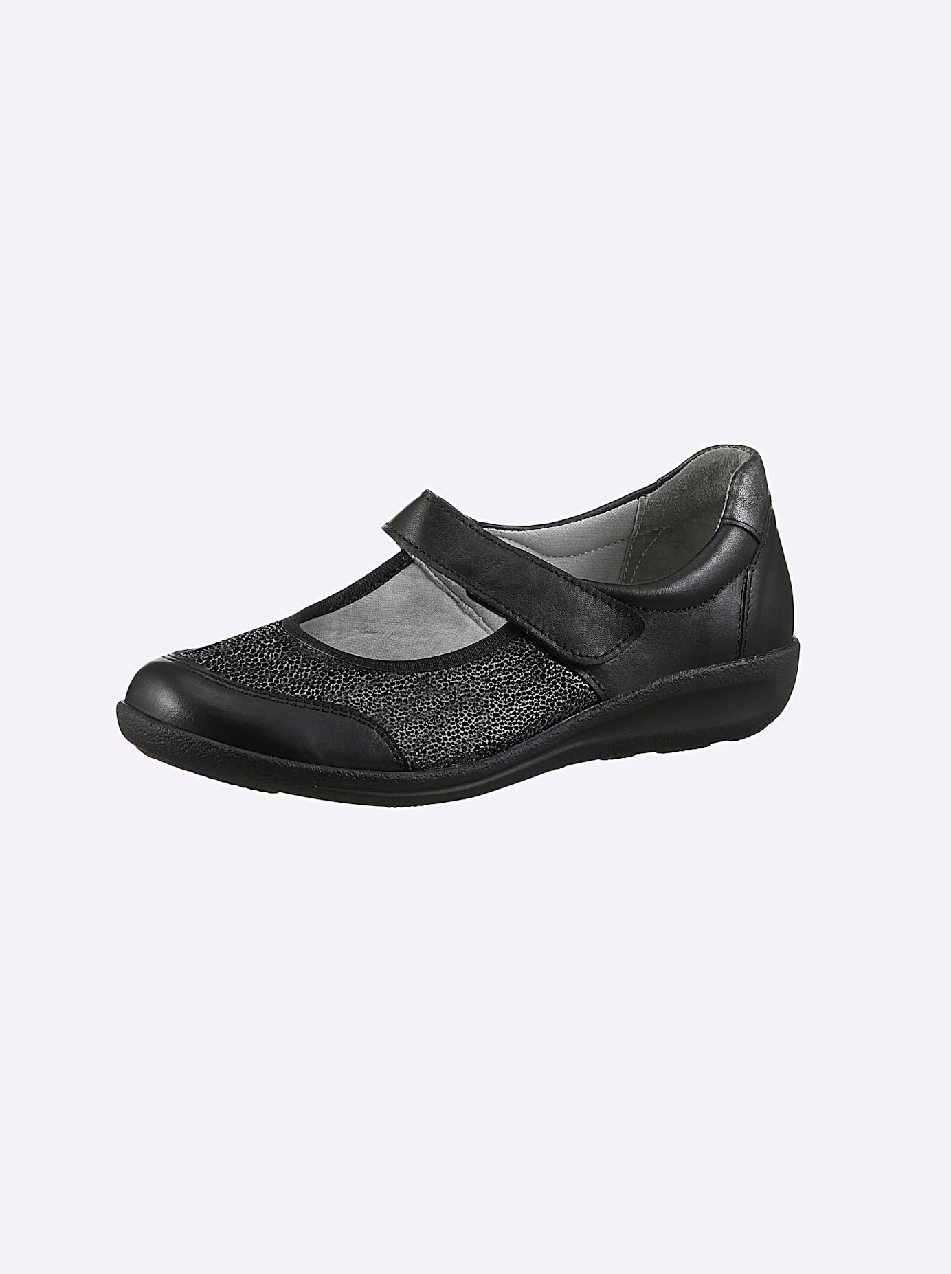 Klettschuh CASUAL LOOKS, Damen, Gr. 42, schwarz, Textil, Veloursleder, Sportlich, Schuhe