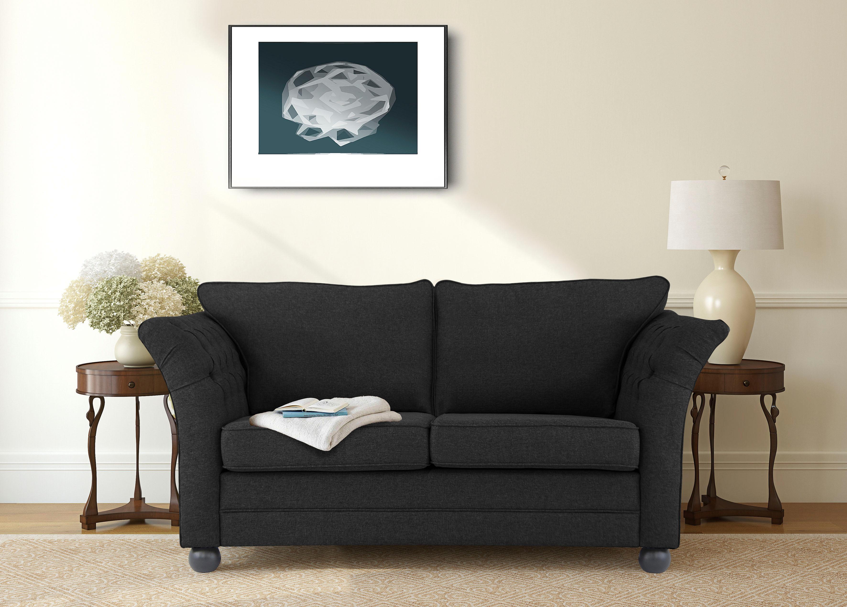 2-Sitzer HOME AFFAIRE "Pajero", grau (anthrazit), B:166cm H:87cm T:89cm, Leder BAX, pigmentiertes Leder;Flachgewebe VALMONT (60% Baumwolle/40% Leinen);Leder PURO, pigmentiertes Leder;Microfaser CRONA (100% Polyester);Flachgewebe FLORIS (100%...