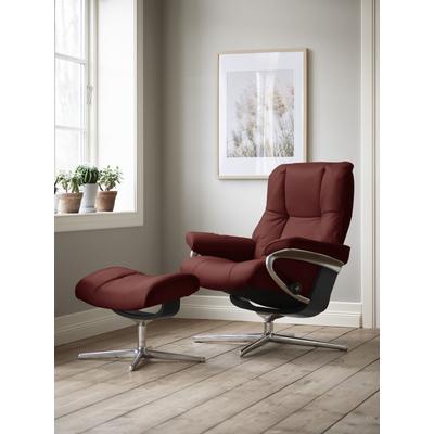Relaxsessel STRESSLESS "Mayfair", rot (rot dinamica), B:79cm H:102cm T:73cm, Microfaser DINAMICA (88% Polyester, 12% Polyurethan), Sessel, mit Cross Base, Größe S, M & L, Holzakzent Schwarz Image
