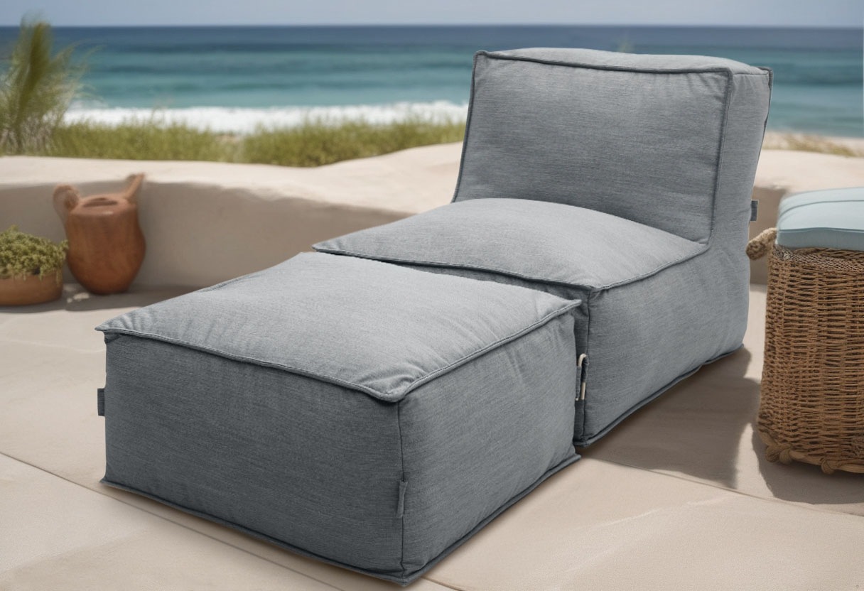 Sofaelement DOMO COLLECTION "Fiu: einfach aufblasbar, für Camping, Garten, Terrasse, Balkon", grau (dunkelgrau), B:75cm H:73cm T:115cm, 100% Olefin, Polsterelemente, wetterfester Outdoor Sessel 75/115/73 cm, klein verstaubar