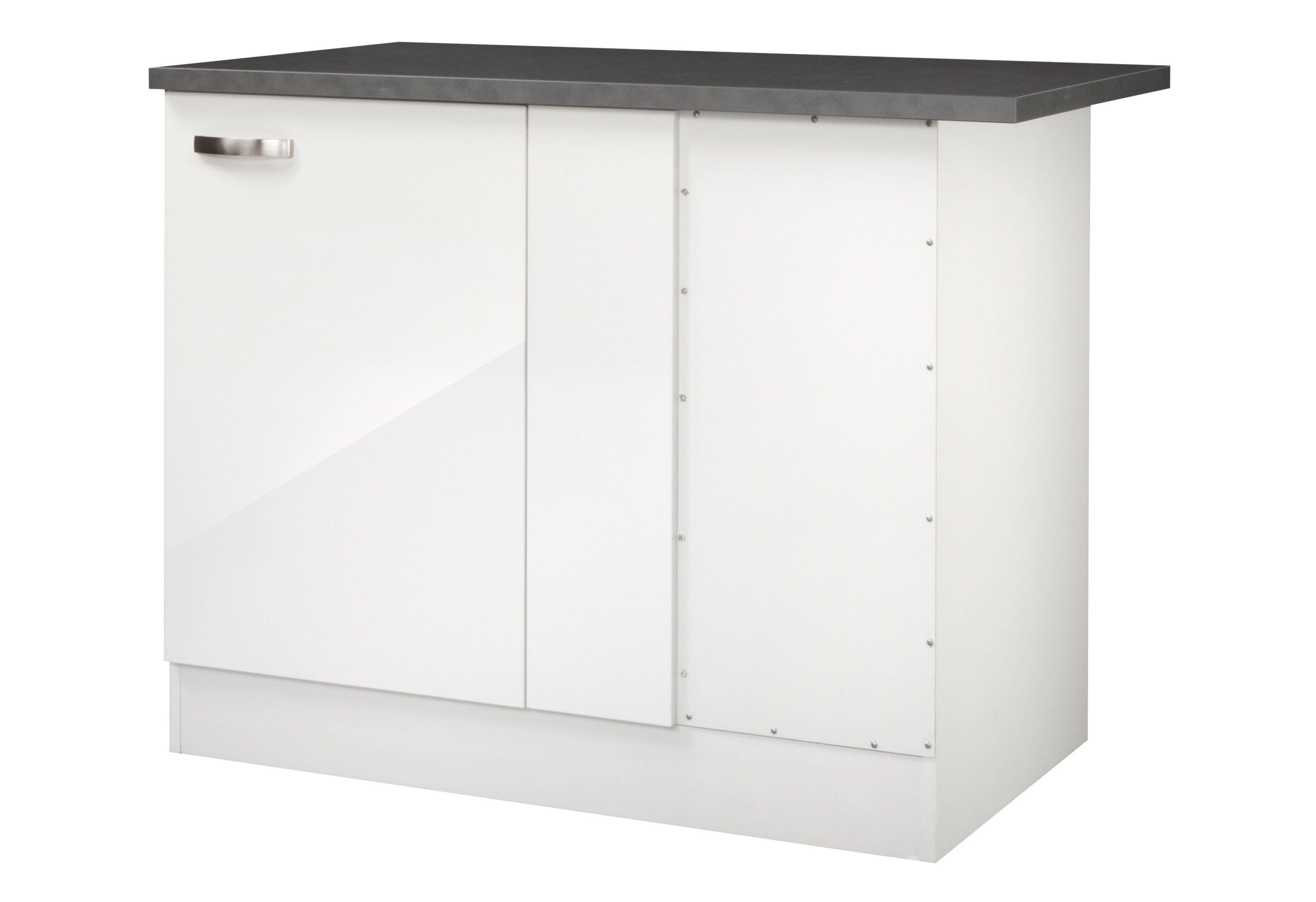 Eckunterschrank OPTIFIT "Agos", weiß, B:110cm H:84,8cm T:60cm, Holzwerkstoff, Schränke Image