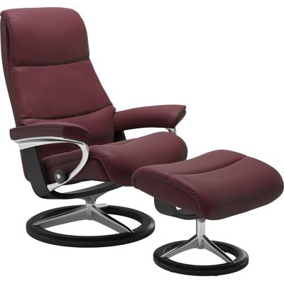 Relaxsessel STRESSLESS "View", rot (bordeaux batick), B:82cm H:109cm T:81cm, Leder BATICK: BATICK ist ein leicht korrigiertes, durchgefärbtes und genarbtes Möbelleder, bei dem die meisten Unebenheiten und Spuren in der Regel entfernt wurden., Leder... Image