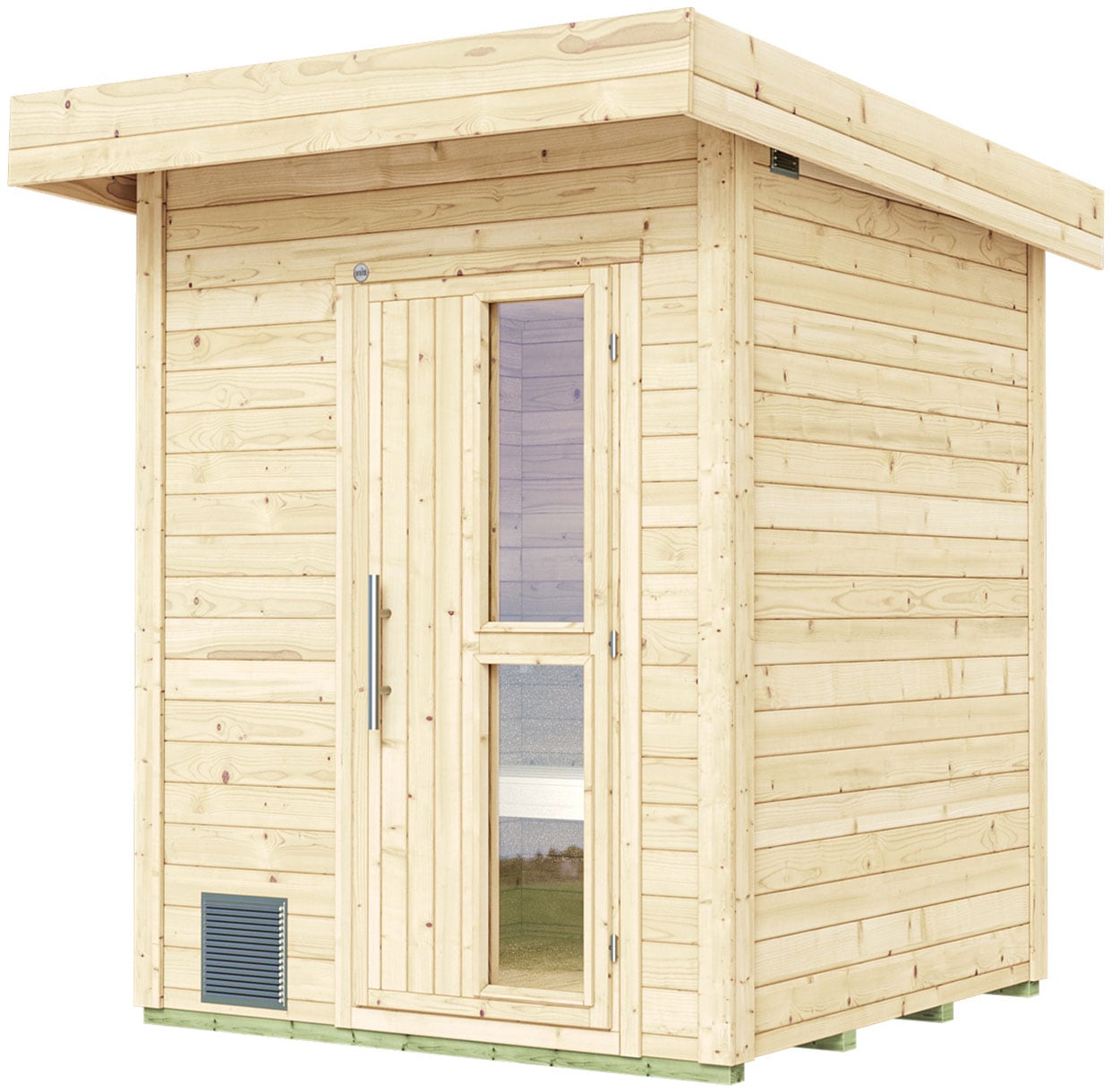 Saunahaus WEKA "Saunahaus NAANTALI", beige (natur), ohne Ofen, ohne Steuerung, (ohne Ofen), Saunen, aus Blockbohlen, extrahohe Tür