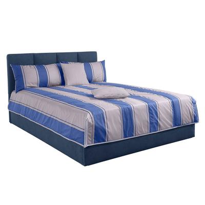 Polsterbett, blau, B:210cm L:210cm, Bezug Bett: Microfaser (100% Polyester), Bonnell-Federkernmatratze: 51% Polypropylen, 39% Polyester und 10% Baumwolle, Kaltschaummatratze: 100% Polyester, Bezug abnehm- und waschbar bis 60u00b0C, WESTFALIA... Image