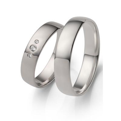 Trauring FIRETTI "Schmuck Geschenk Hochzeit Ehering "LIEBE" Gr. 53, silber (silberfarben, kristallweiß), Fingerringe, 53,mit Zirkonia, Silber 925 (Sterlingsilber), 5mm, Made in Germany - wahlweise mit oder ohne Zirkonia (synth.) Image