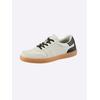 Sneaker HEINE, Damen, Gr. 35, schwarz (creme, schwarz), Leder, Rindsleder, Glattleder, modisch, Schuhe