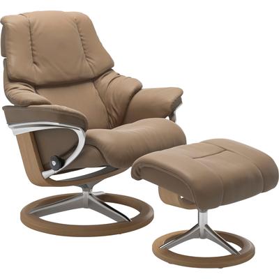 Relaxsessel STRESSLESS "Reno", braun (almond paloma), B:92cm H:100cm T:80cm, Leder BATICK: BATICK ist ein leicht korrigiertes, durchgefärbtes und genarbtes Möbelleder, bei dem die meisten Unebenheiten und Spuren in der Regel entfernt wurden., Leder... Image