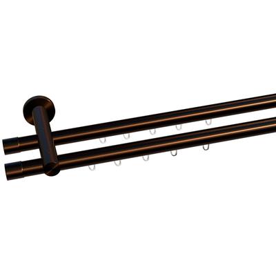 Gardinenstange INDEKO "Consul", braun (braun, antik), L:300cm Ø:20mm, Aluminium, Gardinenstangen, Innenlauf Komplett-Set inkl. Gleitern und Montagematerial Image