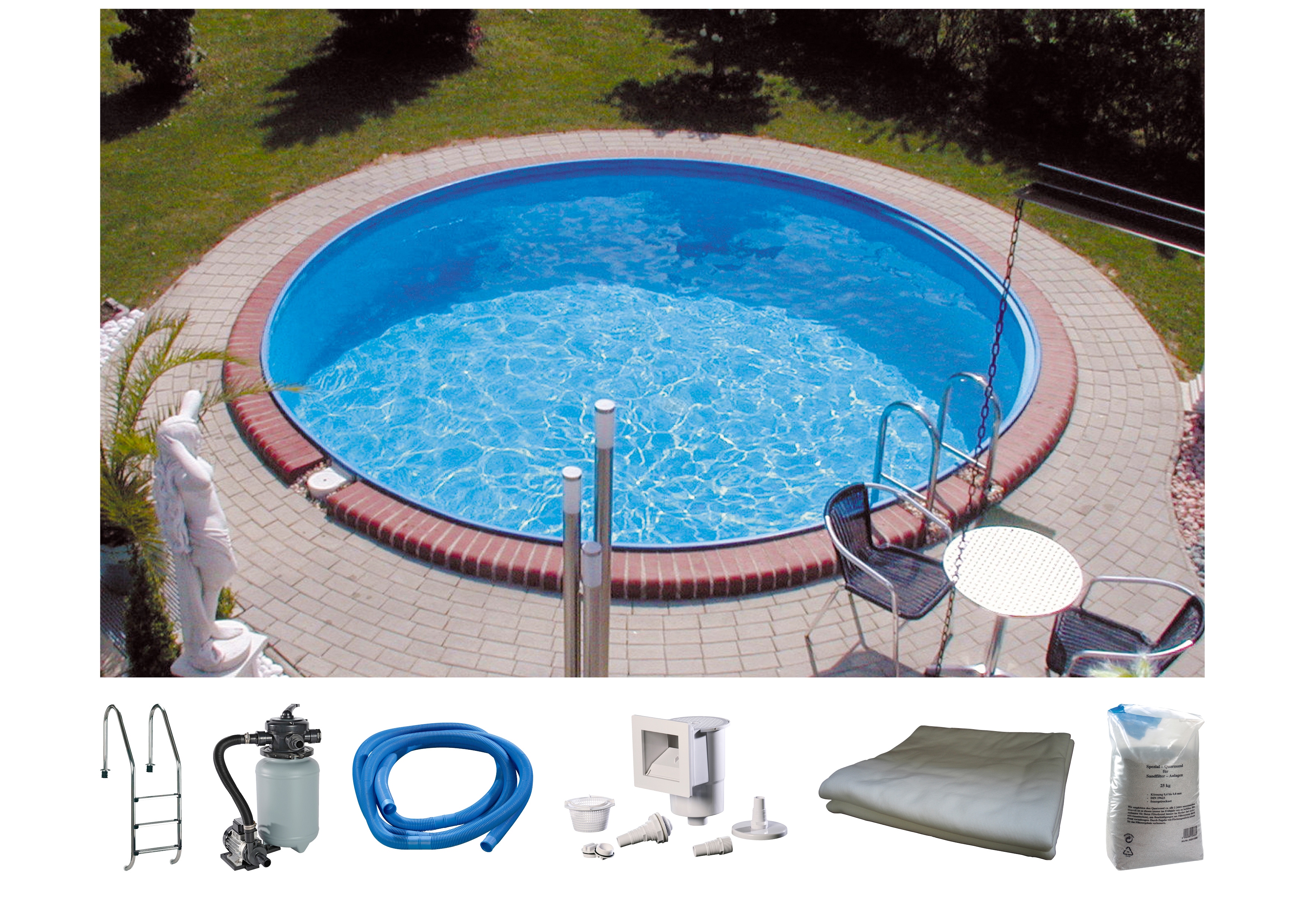 Rundpool MY POOL BWT "PREMIUM", weiß, H:135cm Ø:600cm, Schwimmbecken, Tiefe 1,35 m, in verschiedenen Größen Image