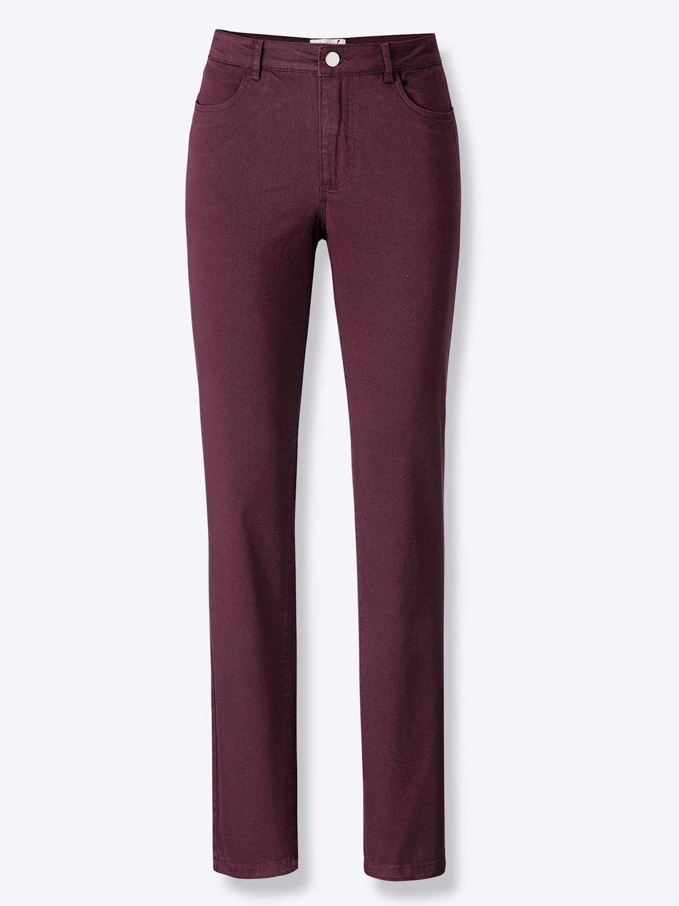 Bequeme Jeans CASUAL LOOKS, Damen, Gr. 52, Normalgrößen, rot (burgund), 97% Baumwolle, 3% Elasthan, unifarben, lang, Jeans