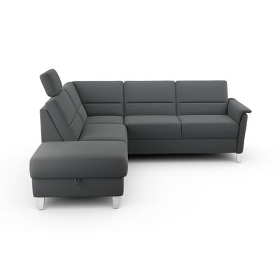 Ecksofa SIT & MORE "Palmera L-Form", grau (anthrazit), B:236cm H:89cm T:212cm, 100% Polyester, Sofas, Federkern, wahlweise mit Bettfunktion und mit/ohne Stauraum, Topseller Image