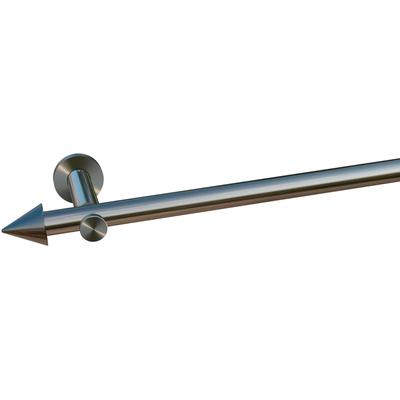 Gardinenstange INDEKO "Calais", silber (edelstahlfarben), L:190cm Ø:20mm, Gardinenstangen, Komplett-Set inkl. Montagematerial Image