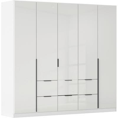 Drehtürenschrank RAUCH "Kleiderschrank Kleiderschränke Schrank Garderobe AGORDO mit Glasfront", weiß (alpinweiß, glas kristallweiß), B:226cm H:229cm T:54cm, Holzwerkstoff, Schränke, mit Außenschubkästen, in 7 Breiten und 2 Höhen MADE IN GERMANY Image