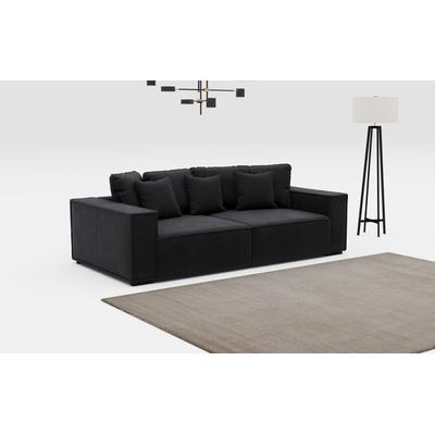 Big-Sofa INOSIGN "Surf", schwarz (charcoal), B:244cm H:83cm T:117cm, 88% POLYESTER (PES) 12% POLYAMID (PA), Sofas, mit 7 Kissen, gemütlicher Sitzkomfort Image
