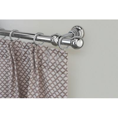 Gardinenstange GARESA "ANDREA", grau (chromfarben), L:480cm Ø:20mm, Metall, Gardinenstangen, Vorhanggarnitur, verlängerbar, Endknopf Kugel kurz, mit Ringen Image
