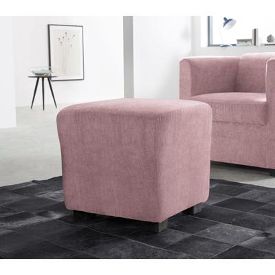 Hocker INOSIGN "Bob", rosa (flamingo), B:46cm H:43cm T:46cm, Luxus-Microfaser (92% Polyester, 8% Nylon), Struktur fein ( 100% Polyester), Struktur in Chenille-Optik (30% Polyester, 70% Polyacryl), Chenillestruktur (40% Polyester, 60% Polyacryl),... Image
