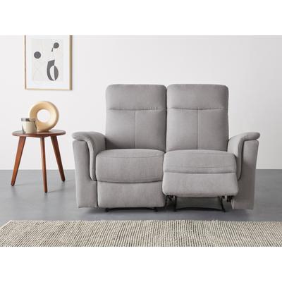 2-Sitzer HOME AFFAIRE "Southbrook", grau (hellgrau), B:144cm H:99cm T:92cm, Webstoff 95% Polyester 5% Nylon, Sofas, mit manueller und elektrischer Relaxfunktion Image