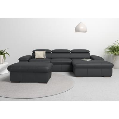 Ecksofa HOME AFFAIRE "Alberto L-Form", schwarz, B:286cm H:73cm T:174cm, Luxus-Microfaser Lederoptik (100% Polyester), Luxus-Microfaser ALTARA NUBUCK (100% Polyester), Luxus-Microfaser weich (90% Polyester, 10% Polyamid), Microfaser Antiklederoptik,... Image