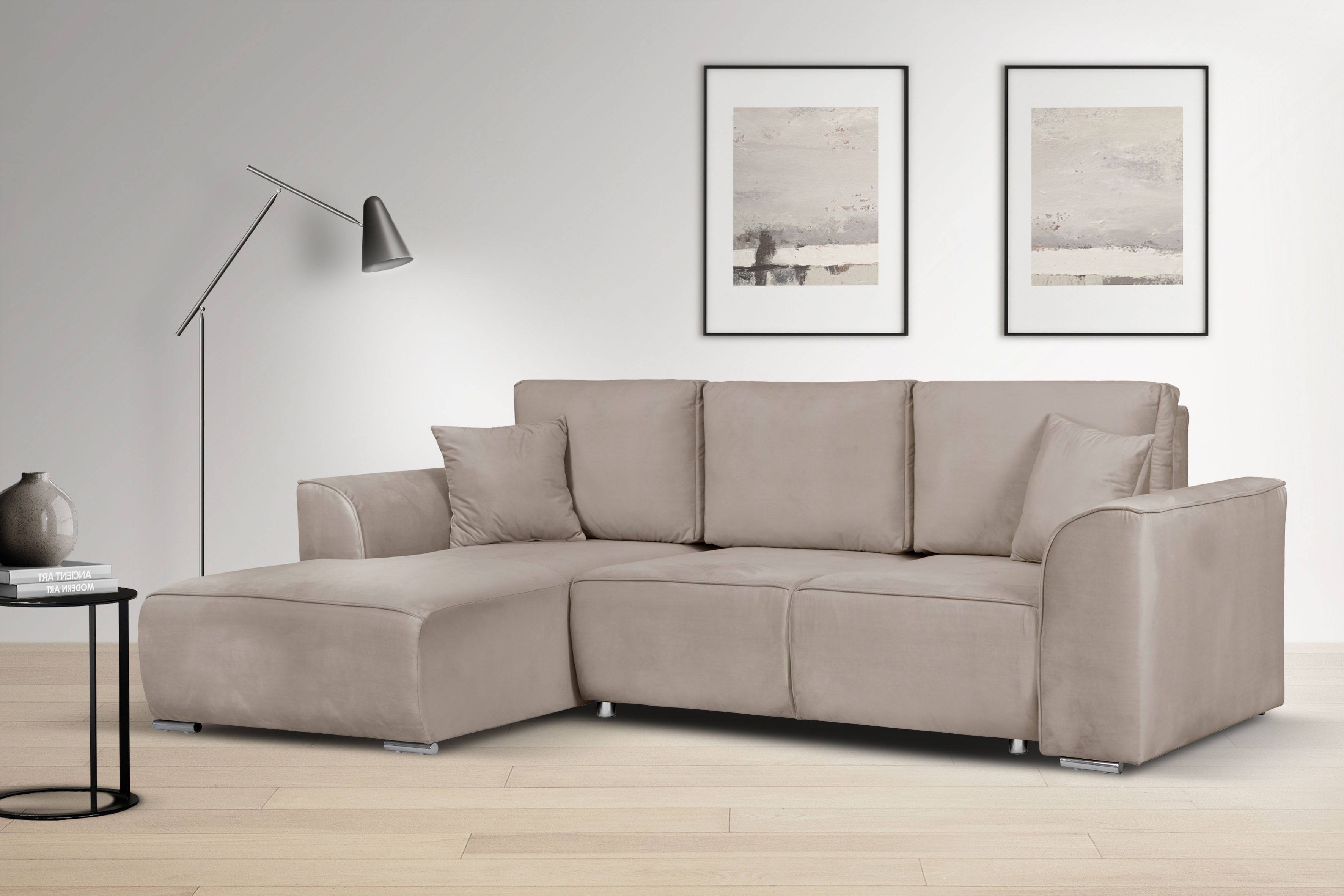 OTTO home "BEATRICE optionale Schlafsofa mit Bettkasten, B/T/H: 265/170/86 cm" L-Form, wahlweise auch mit Bettfunktion und Bettkasten