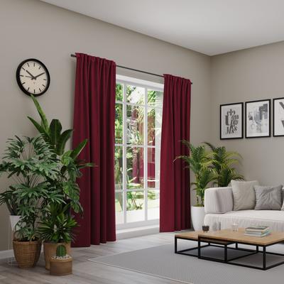 Vorhang NEUTEX FOR YOU "BELMONDO", rot (bordeaux), B:138cm H:285cm, Polyester, Gardinen, Uni mit samtiger Oberfläche, nach Maß Image