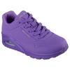 Wedgesneaker SKECHERS "UNO STAND ON AIR", Damen, Gr. 41, lila, Lederimitat, sportlich, Schuhe, Freizeitschuh, Halbschuh, Schnürschuh weich gepolsterte Innensohle, Topseller