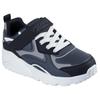 Sneaker SKECHERS "UNO LITE", Kinder, Gr. 27, grau (grau, schwarz), Lederimitat, sportlich, Schuhe, Freizeitschuh mit Memory Foam, Größenschablone zum Download