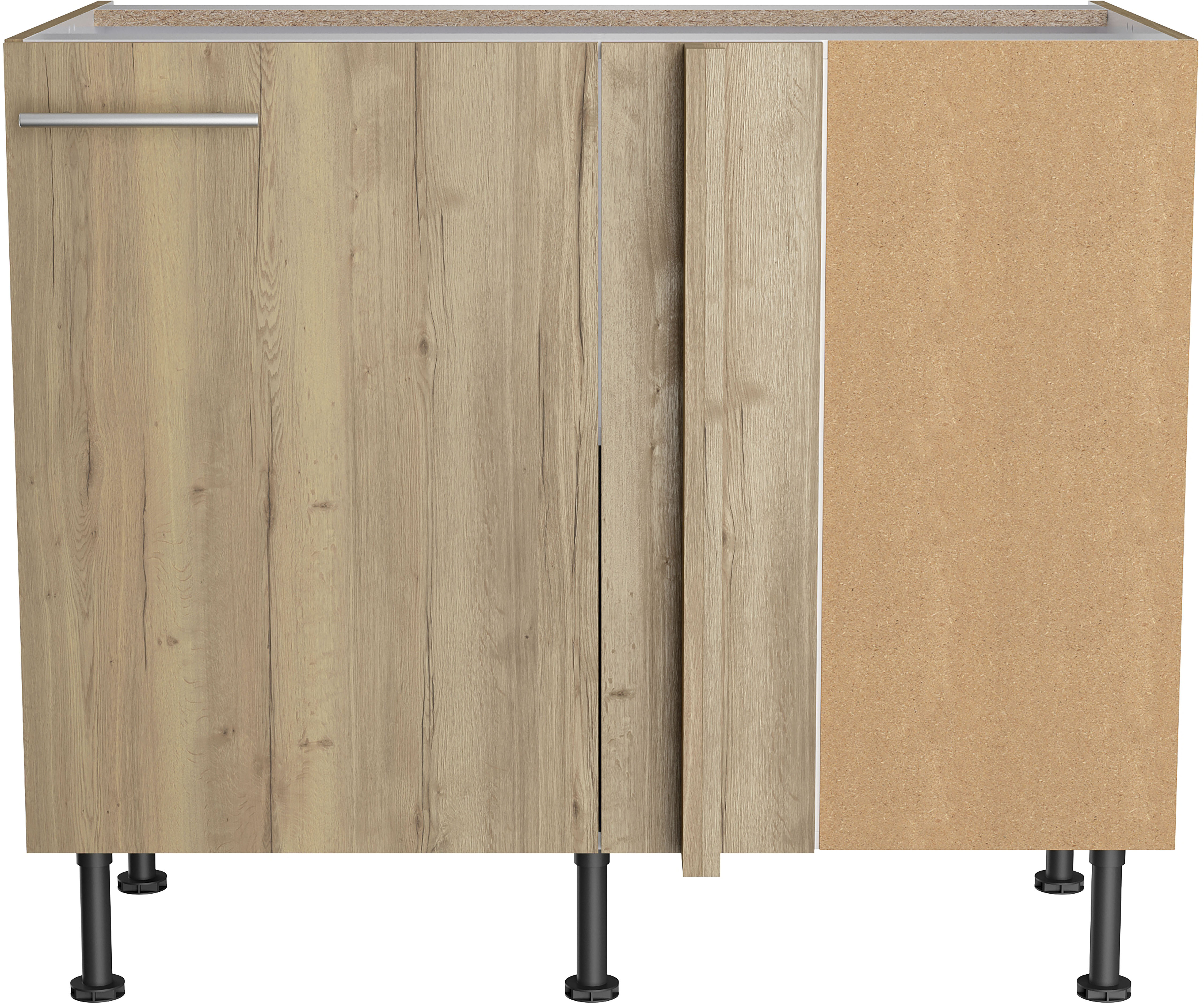 Eckunterschrank OPTIFIT "Klara", braun (wildeiche), B:100cm H:87cm T:58,4cm, Holzwerkstoff, Schränke, Eckunterschrank, Breite 100 x 65 cm Image