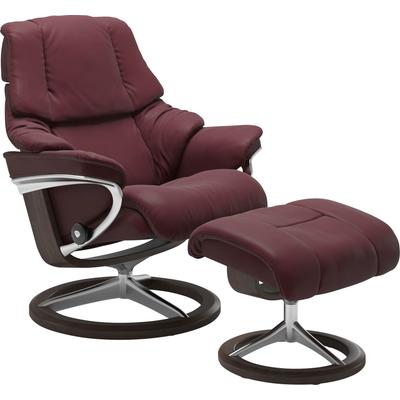 Relaxsessel STRESSLESS "Reno", rot (bordeaux batick), B:79cm H:99cm T:75cm, Leder BATICK: BATICK ist ein leicht korrigiertes, durchgefärbtes und genarbtes Möbelleder, bei dem die meisten Unebenheiten und Spuren in der Regel entfernt wurden., Leder... Image