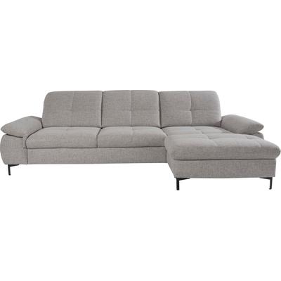 Ecksofa ALINA "Melina", grau (kiesel tta 9), B:300cm H:100cm T:203cm, Struktur TTA (100% Polyester), Sofas, In 2 Breiten, Wahlweise mit und ohne Bettfunktion Image