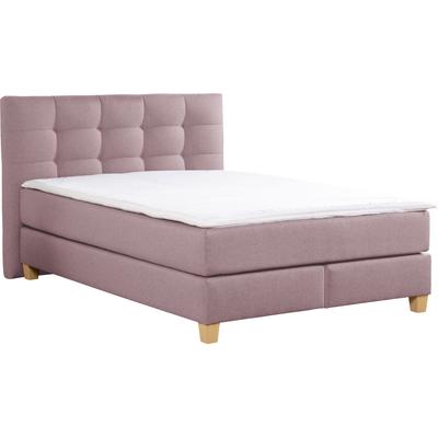 Boxspringbett HOME AFFAIRE "Moulay", lila (flieder), B:154cm L:231cm, Komplettbetten, inkl. Topper, in Überlänge 220 cm, 3 Härtegrade, auch in H4 Image