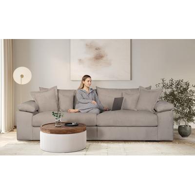 Big-Sofa HOME AFFAIRE "Soft&Cosy XL - Breite 246 cm", grau (taupe), B:246cm T:123cm, 100% Polyester, Sofas, Mega-Sofa, Cord oder Chenille-Struktur, Federkern-Polsterung, Topseller Image