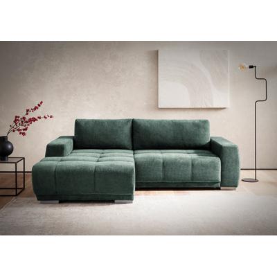 Ecksofa INOSIGN "Bolero L-Form", grün (racing grün), B:241cm H:66cm T:165cm, 100% POLYESTER (PES), Sofas, wahlweise mit Bettfunktion & Bettkasten Image