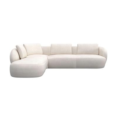 Ecksofa FLEXLUX "Torino, rund, L-Form, Sofa-Ecke mit Ottomane", beige (vanilla cream), B:296cm H:85cm T:237cm, Sofas, Modernes, organisches Sofa-Design, Kaltschaum, Wellenunterfederung Image