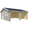 Garage LASITA MAJA "Falkland", grau (lichtgrau), B:575cm H:313,5cm L:575cm, Holzwerkstoff, Garagen