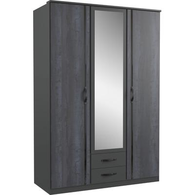 Kleiderschrank WIMEX "Duo", grau (graphitfarben, digi, steel, optik), B:135cm H:198cm T:58cm, Schränke Image
