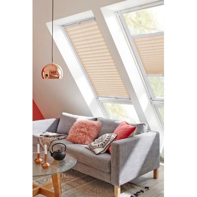 Dachfensterplissee SUNLINES "Classic Style Crepe", beige (creme, weiß), B:38cm H:54cm, Obermaterial: 100% Polyester, Plissees, mit Führungsschienen Image