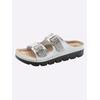 Hausschuh, Damen, Gr. 41, silber (silberfarben), Rindsleder, modisch, Schuhe